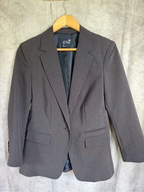 American Eagle Outfitters Women's Charcoal Single-Button Blazer